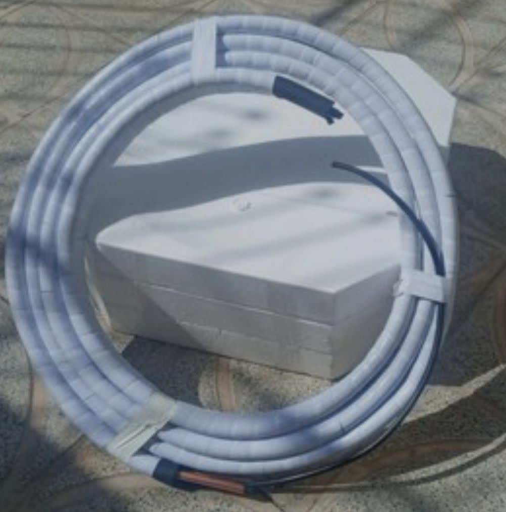 پک کامل 5 متری لوله مسی سایز 1/2 و 1/4 یا سایز 12 و 6
